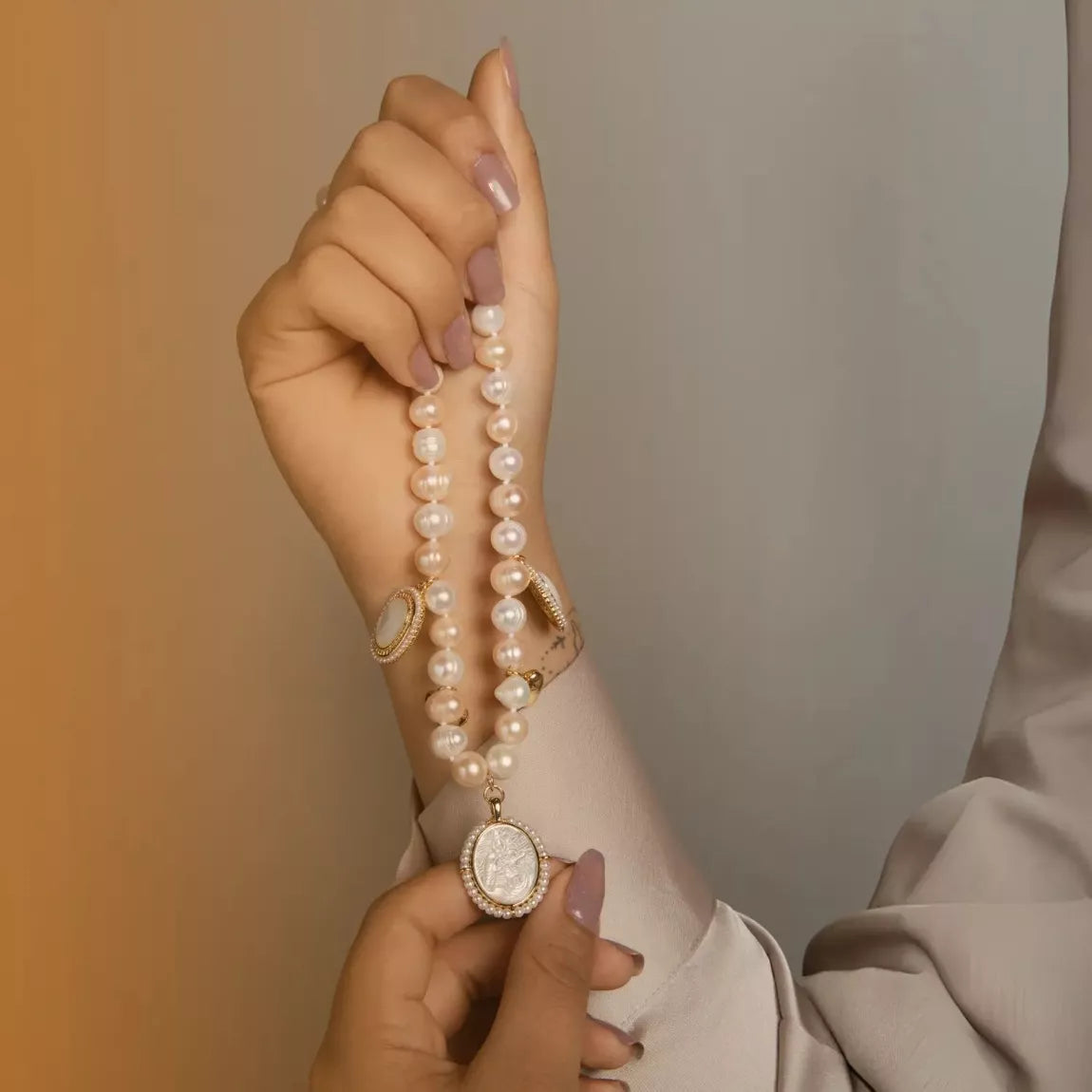 Collier perles et nacre